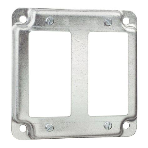 4 in square metal electrical box flat cover|4 square box outlet cover.